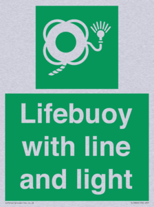 Lifebuoy with line and light